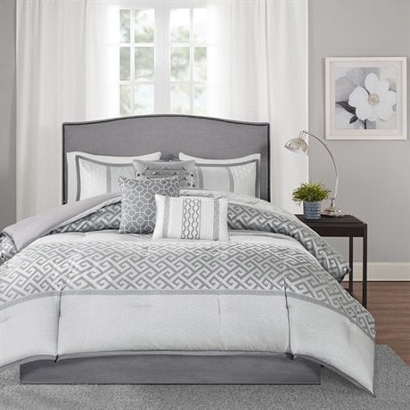 Green Madison Park MP10-846 Carter 7 Piece Comforter Set Queen